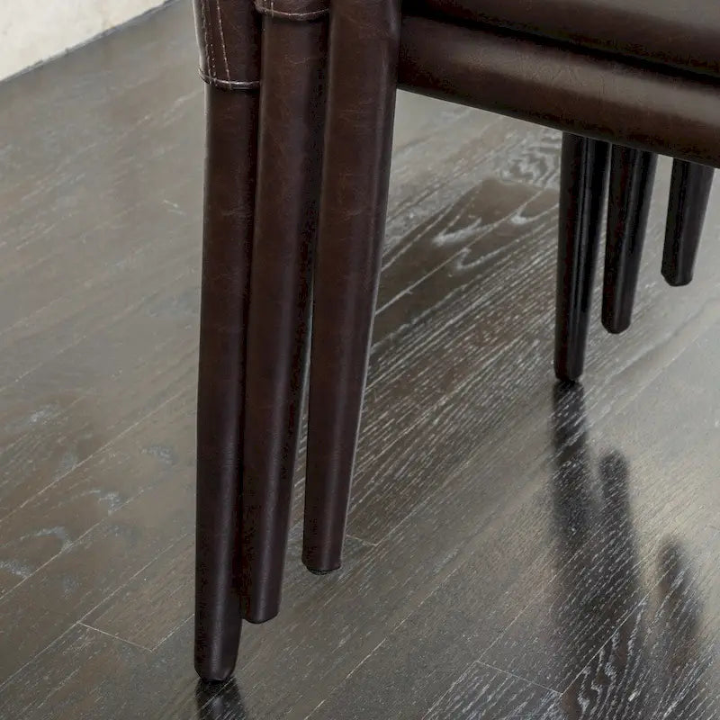 Lot de 4 chaises de salle à manger empilables en cuir reconstitué