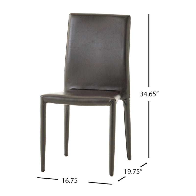 Lot de 4 chaises de salle à manger empilables en cuir reconstitué