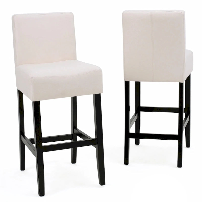 Tabourets de comptoir en tissu de 26 po, ensemble de 2, sans accoudoirs, pour cuisine ou bar, avec siège rembourré en mousse