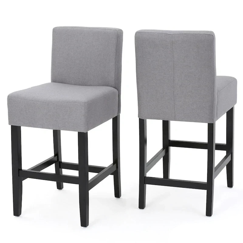 Tabourets de comptoir en tissu de 26 po, ensemble de 2, sans accoudoirs, pour cuisine ou bar, avec siège rembourré en mousse