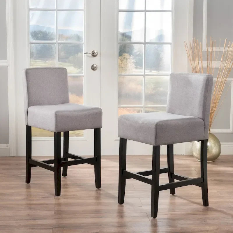 Tabourets de comptoir en tissu de 26 po, ensemble de 2, sans accoudoirs, pour cuisine ou bar, avec siège rembourré en mousse