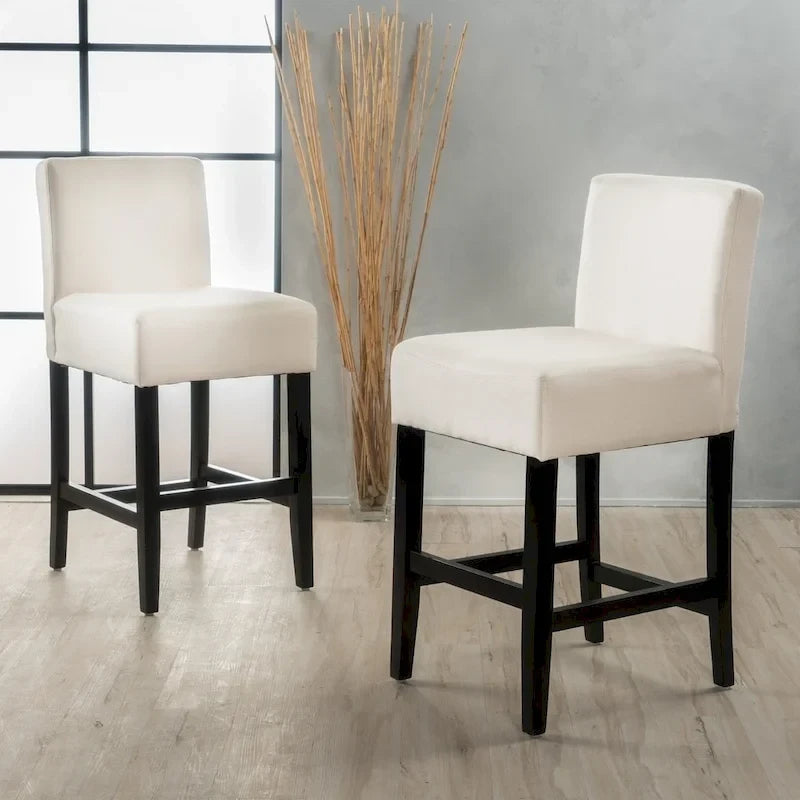 Tabourets de comptoir en tissu de 26 po, ensemble de 2, sans accoudoirs, pour cuisine ou bar, avec siège rembourré en mousse