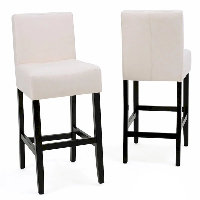 Tabourets de comptoir en tissu de 26 po, ensemble de 2, sans accoudoirs, pour cuisine ou bar, avec siège rembourré en mousse