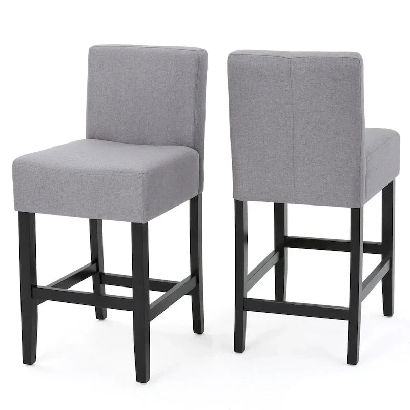 Tabourets de comptoir en tissu de 26 po, ensemble de 2, sans accoudoirs, pour cuisine ou bar, avec siège rembourré en mousse