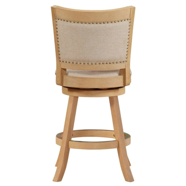 Tabouret de comptoir pivotant en bois à dossier haut