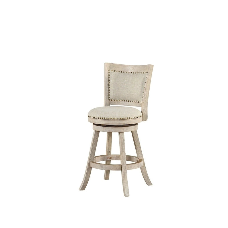 Tabouret de comptoir pivotant en bois à dossier haut