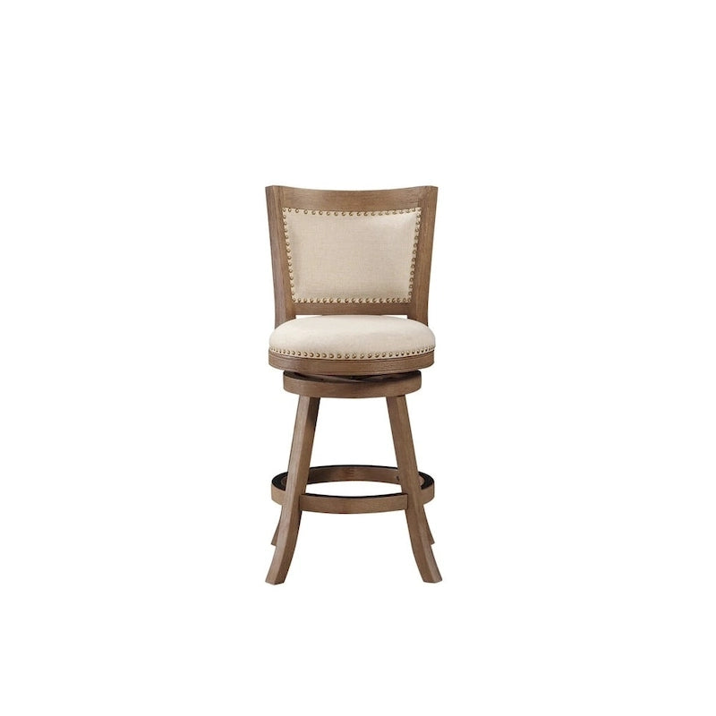 Tabouret de comptoir pivotant en bois à dossier haut