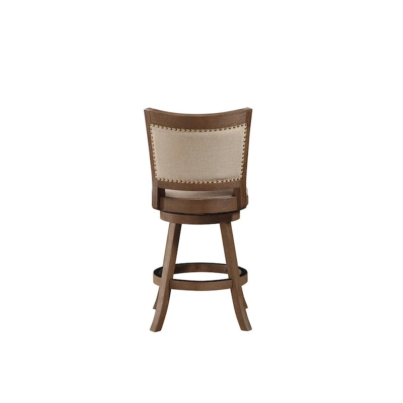 Tabouret de comptoir pivotant en bois à dossier haut