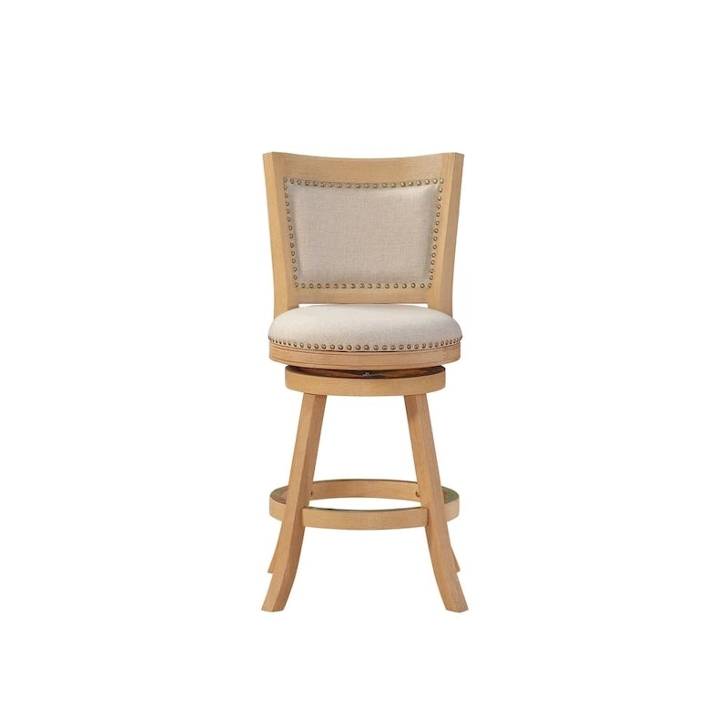Tabouret de comptoir pivotant en bois à dossier haut