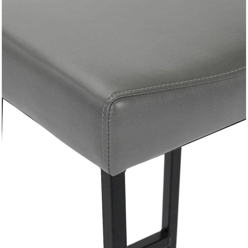 Lot de 2 tabourets de comptoir en similicuir gris fumé style industriel