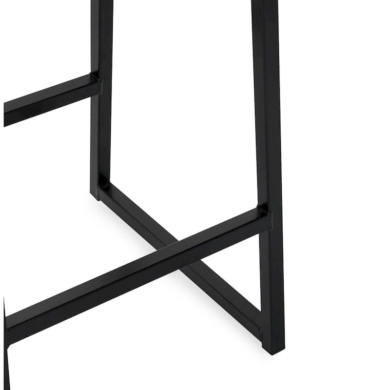 Lot de 2 tabourets de comptoir en similicuir gris fumé style industriel