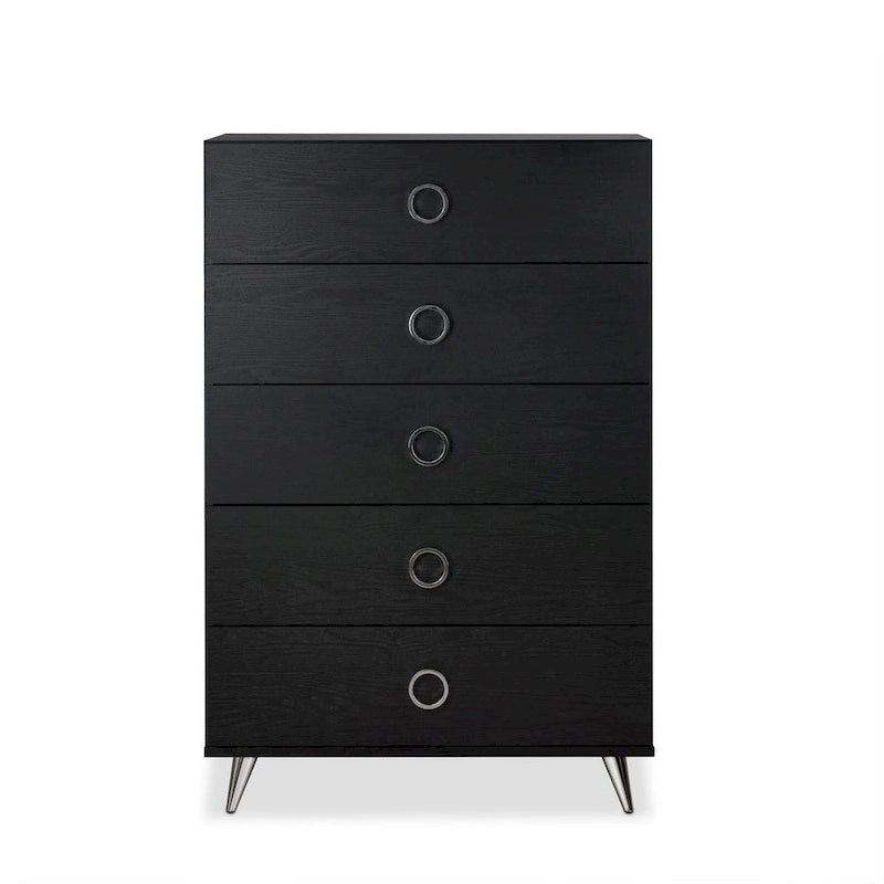 Commode moderne rectangulaire en bois à 5 tiroirs