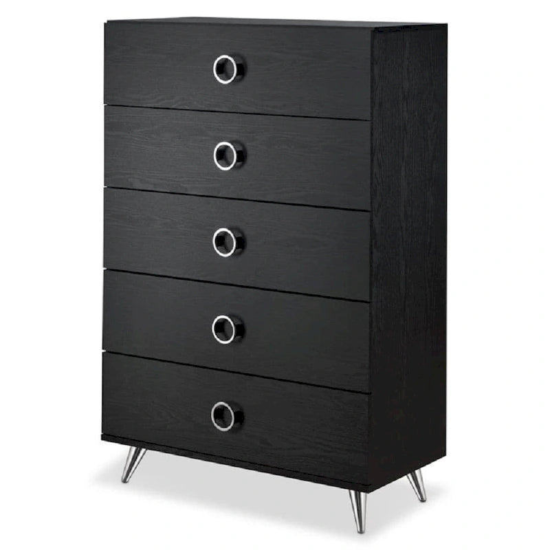 Commode moderne rectangulaire en bois à 5 tiroirs