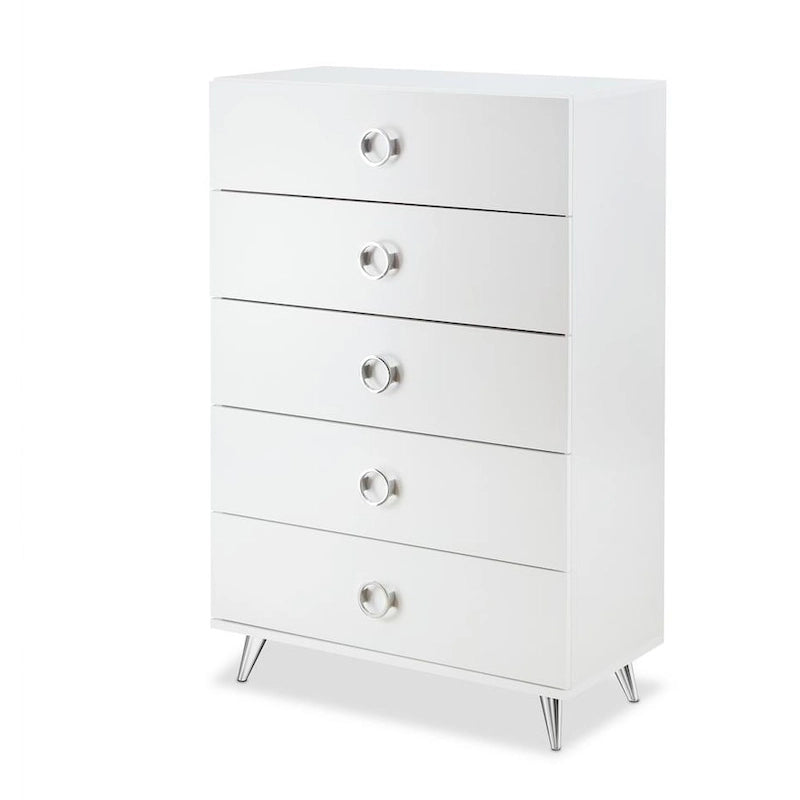 Commode moderne rectangulaire en bois à 5 tiroirs