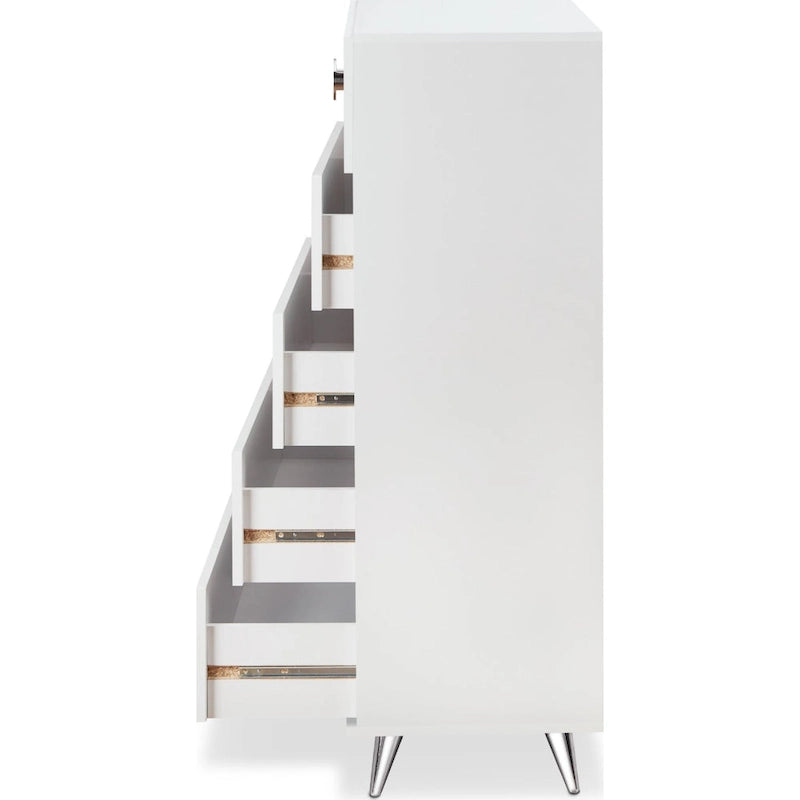 Commode moderne rectangulaire en bois à 5 tiroirs