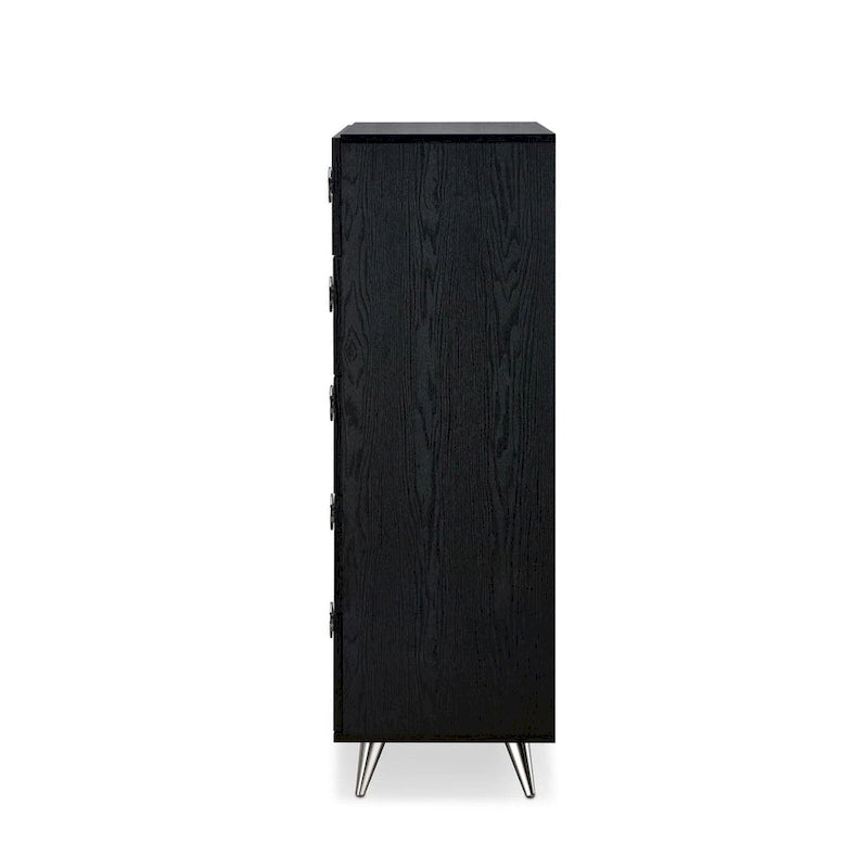 Commode moderne rectangulaire en bois à 5 tiroirs