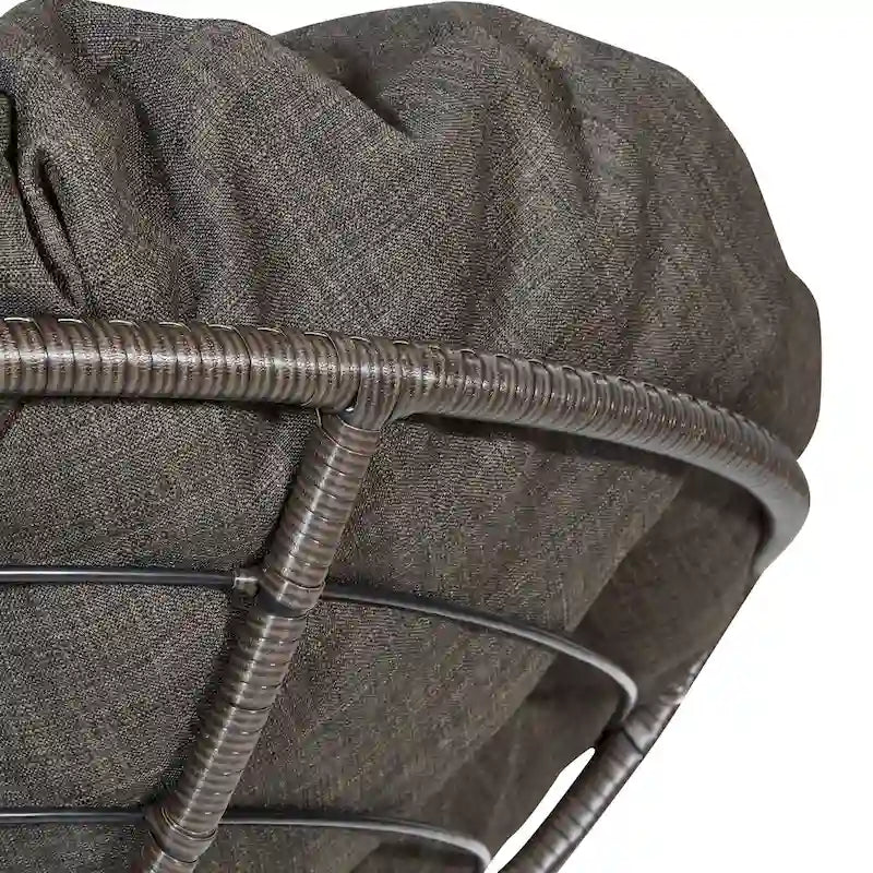 Fauteuil Papasan moderne en osier tressé avec coussin style bohème