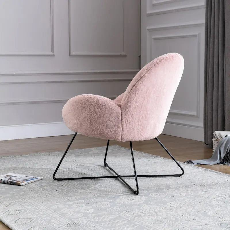 Fauteuil d'appoint moderne en polaire avec accoudoirs