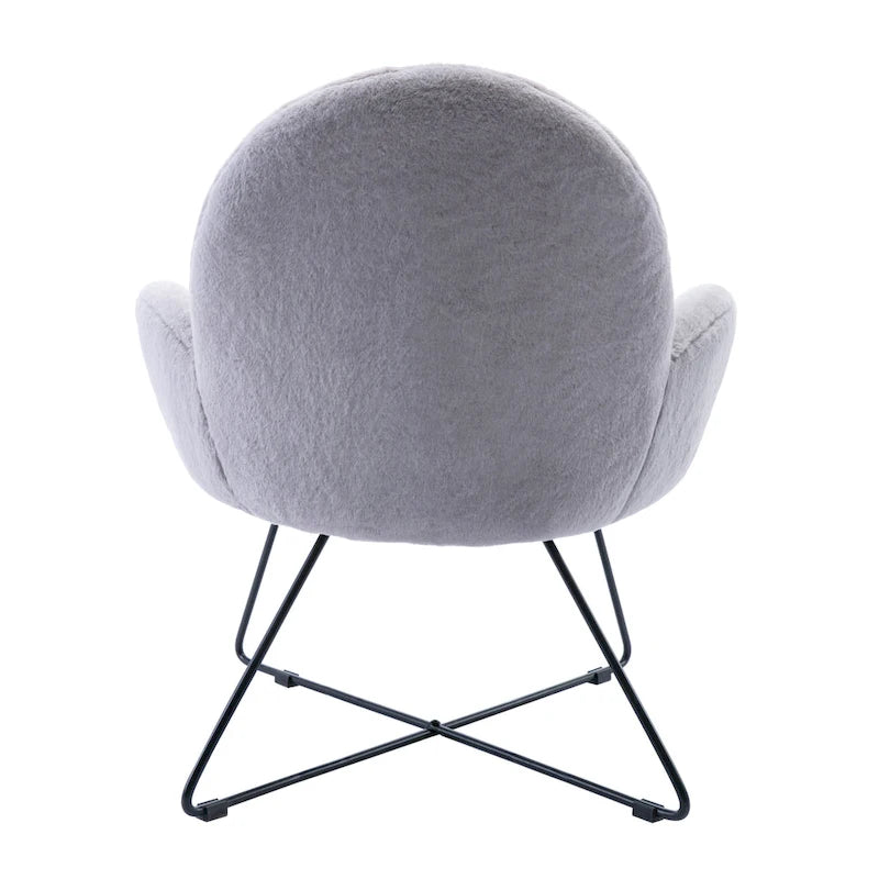 Fauteuil d'appoint moderne en polaire avec accoudoirs