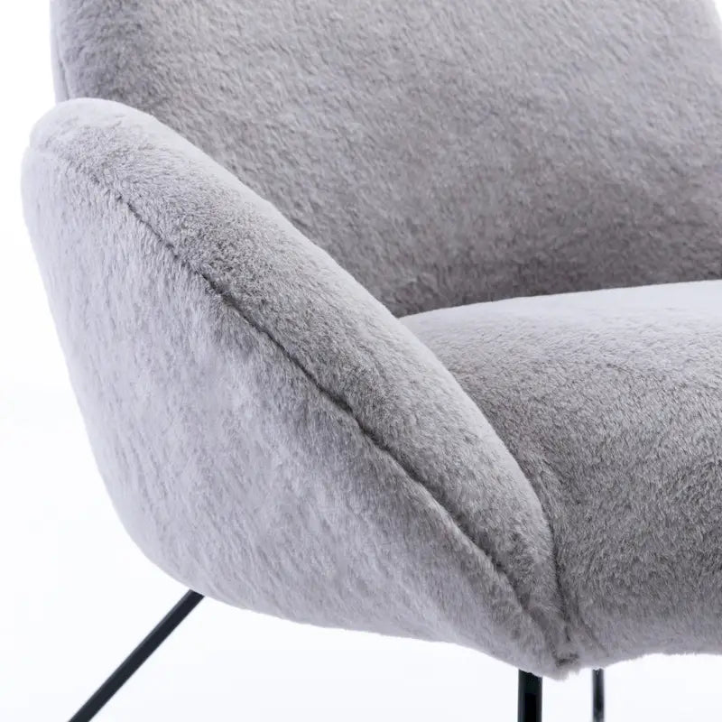 Fauteuil d'appoint moderne en polaire avec accoudoirs