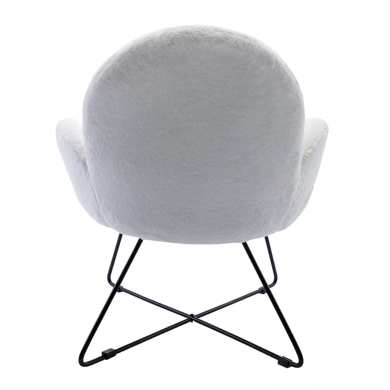 Fauteuil d'appoint moderne en polaire avec accoudoirs