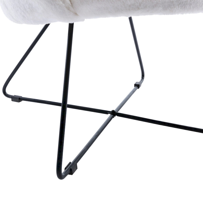 Fauteuil d'appoint moderne en polaire avec accoudoirs
