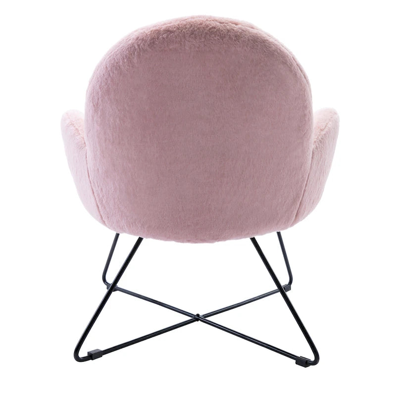 Fauteuil d'appoint moderne en polaire avec accoudoirs
