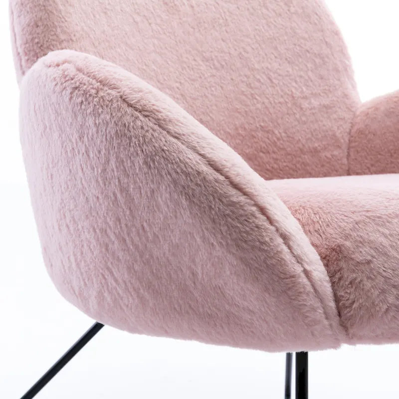 Fauteuil d'appoint moderne en polaire avec accoudoirs