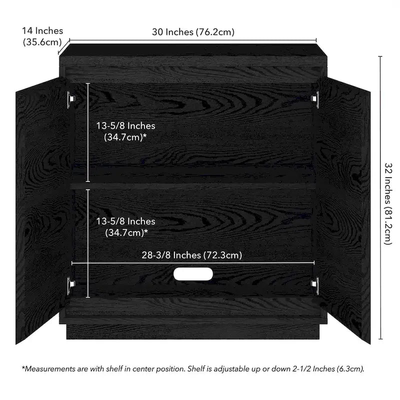 Meuble de rangement d'appoint rectangulaire de 76 cm de large avec étagère réglable