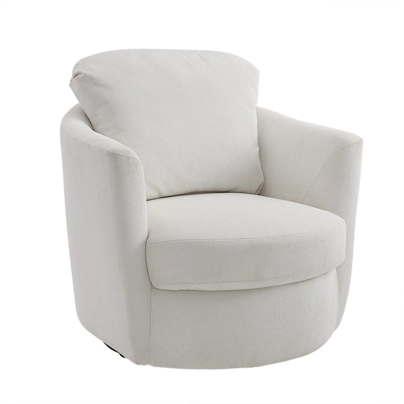 Fauteuil pivotant rond moderne et confortable en velours côtelé