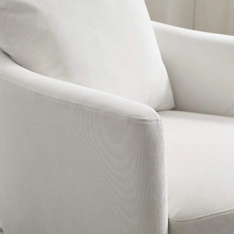 Fauteuil pivotant rond moderne et confortable en velours côtelé