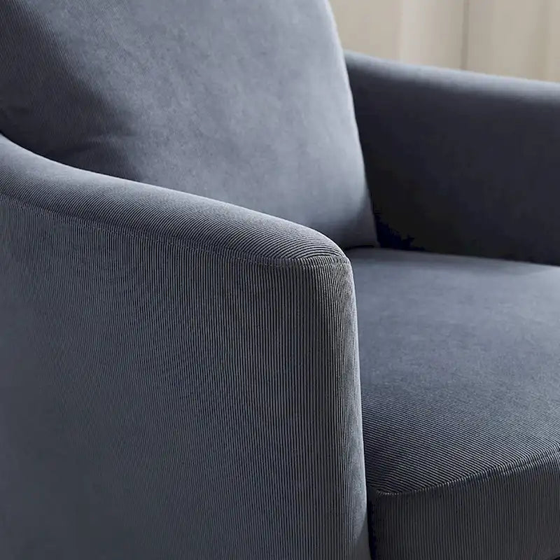 Fauteuil pivotant rond moderne et confortable en velours côtelé