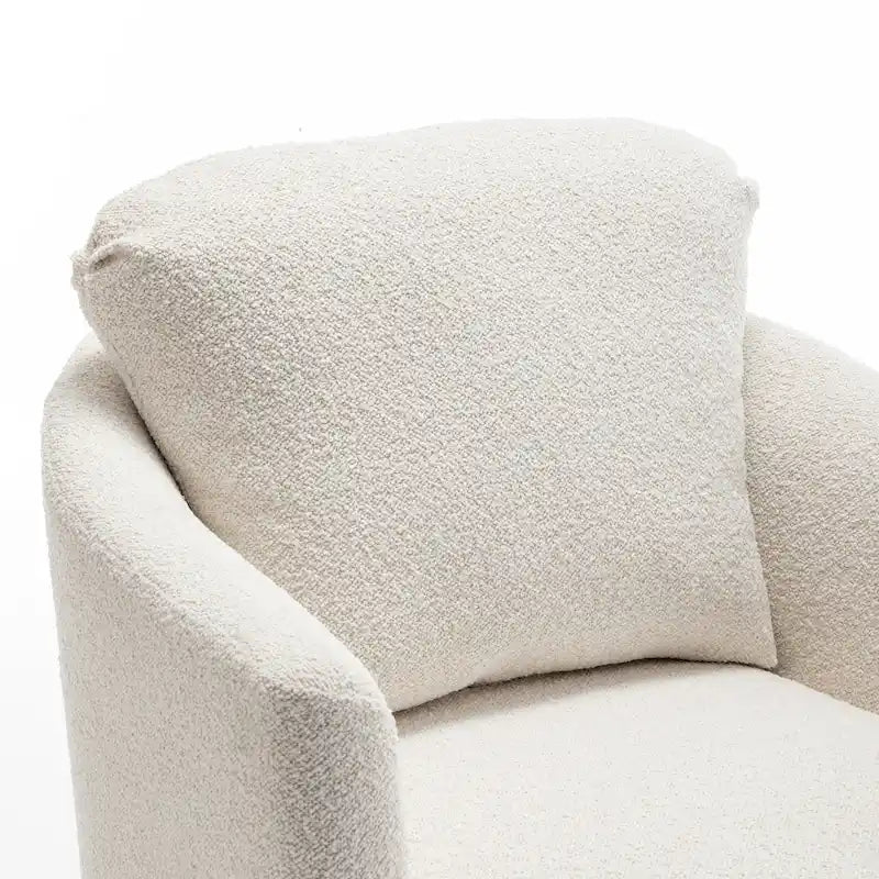 Fauteuil pivotant rond moderne et confortable en velours côtelé