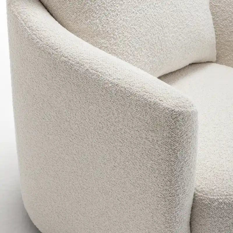 Fauteuil pivotant rond moderne et confortable en velours côtelé