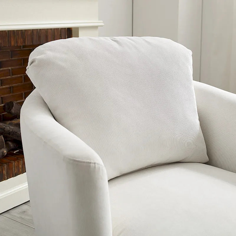 Fauteuil pivotant rond moderne et confortable en velours côtelé
