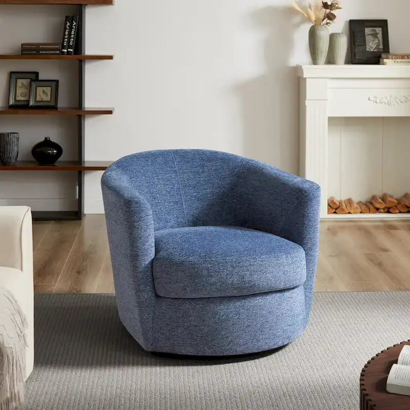 Fauteuil pivotant rond moderne et confortable en velours côtelé