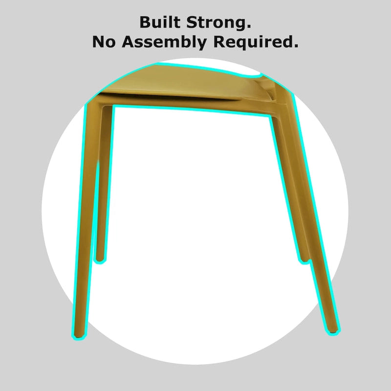 Chaise empilable d'intérieur et d'extérieur en plastique moderne sans accoudoirs, design dossier perforé