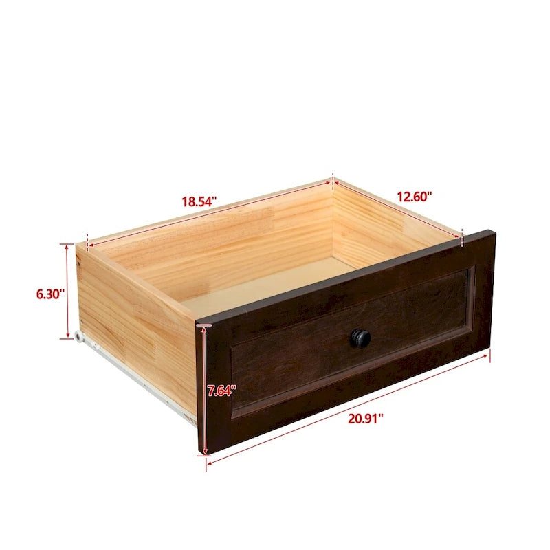 Commode de rangement à 6 tiroirs avec poignée ronde rétro