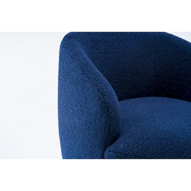 Fauteuil pivotant en velours avec piètement en métal laqué noir.