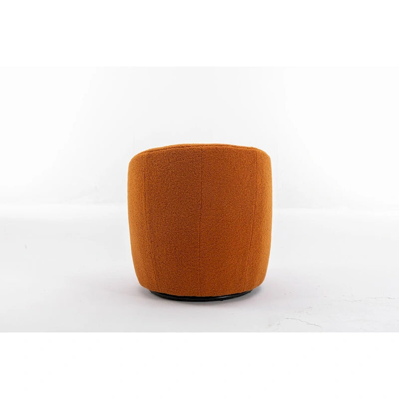 Fauteuil pivotant en velours avec piètement en métal laqué noir.