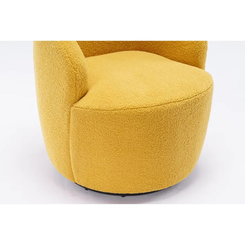 Fauteuil pivotant en velours avec piètement en métal laqué noir.