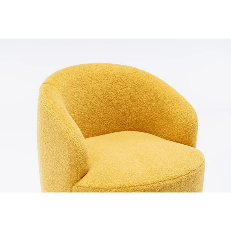 Fauteuil pivotant en velours avec piètement en métal laqué noir.