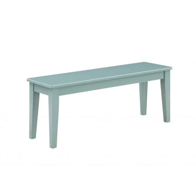 Banc de salle à manger rectangulaire moderne de 112 cm avec pieds fuselés, bleu sarcelle