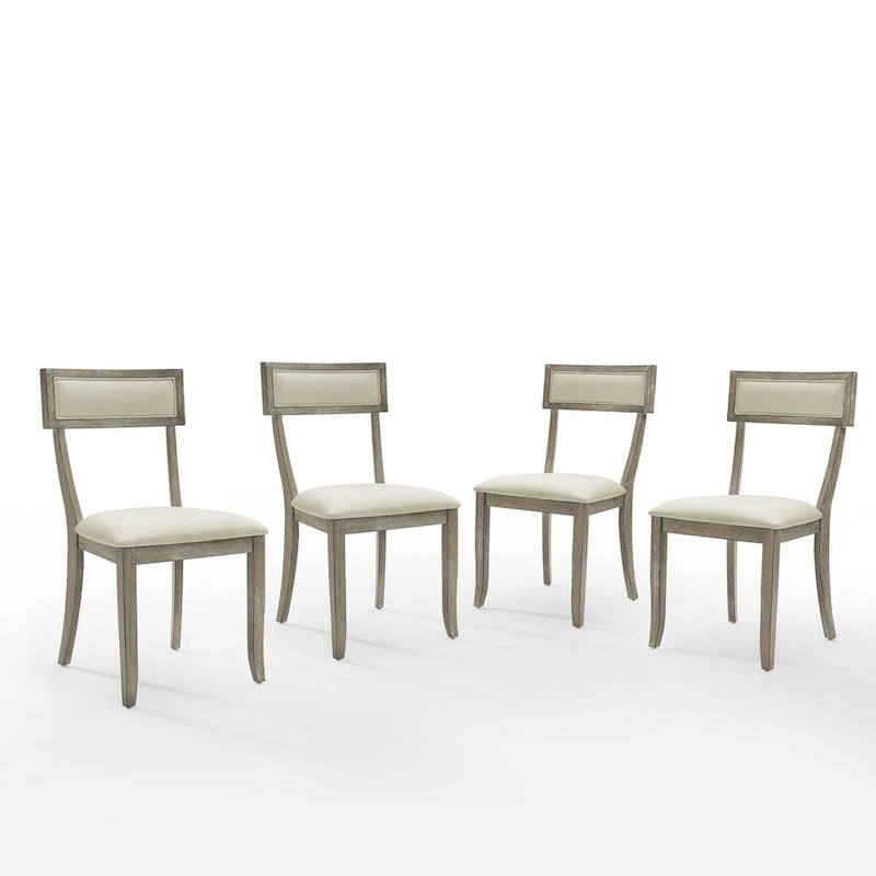 Ensemble de 4 chaises de salle à manger Klismos rembourrées avec assise capitonnée