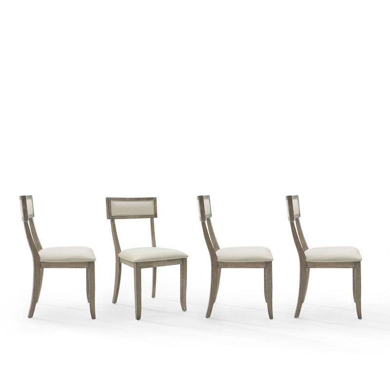 Ensemble de 4 chaises de salle à manger Klismos rembourrées avec assise capitonnée