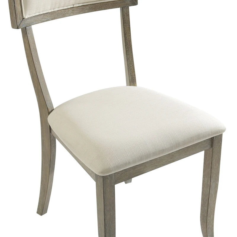 Ensemble de 4 chaises de salle à manger Klismos rembourrées avec assise capitonnée
