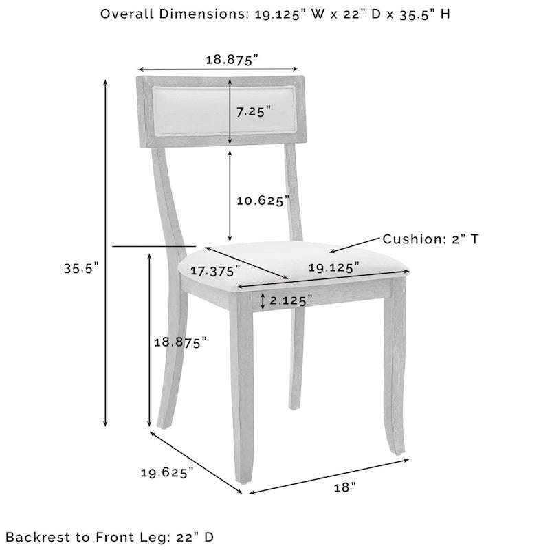 Ensemble de 4 chaises de salle à manger Klismos rembourrées avec assise capitonnée