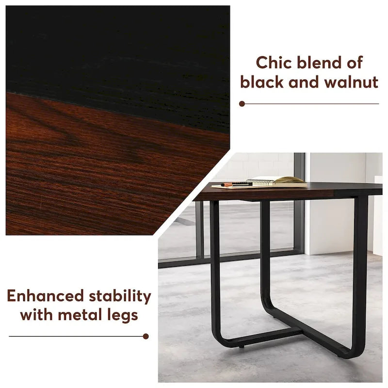 Table à manger ovale moderne avec plateau à raccords pour 6 à 8 personnes
