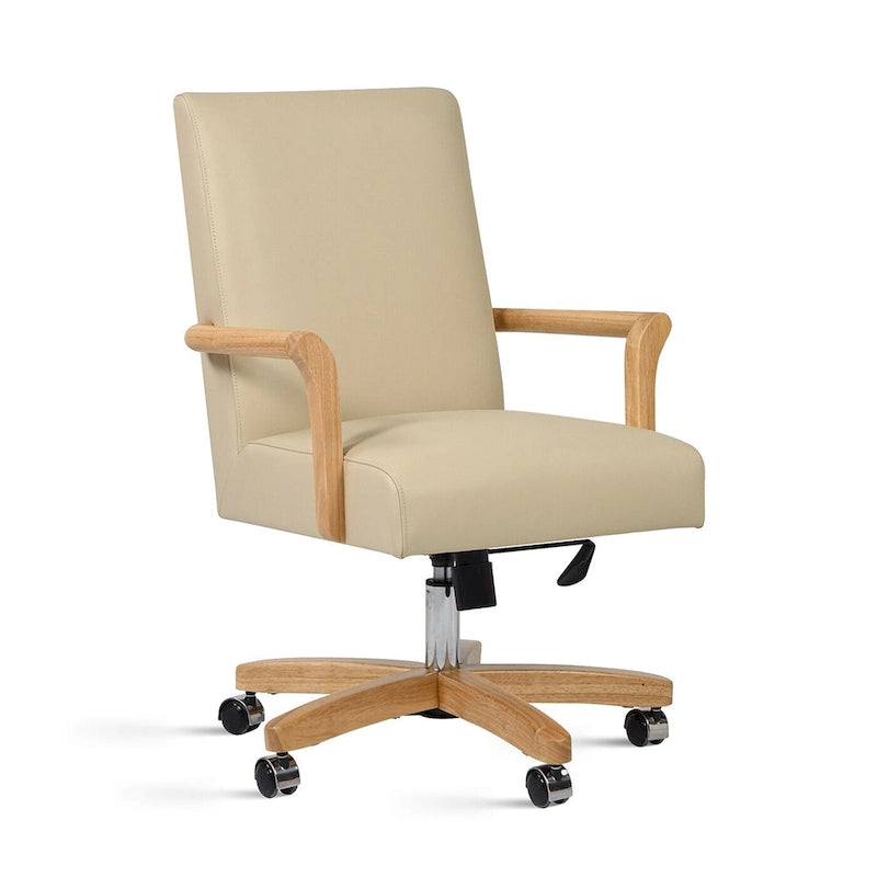 Chaise de bureau pivotante en cuir pleine fleur Modern Farmhouse