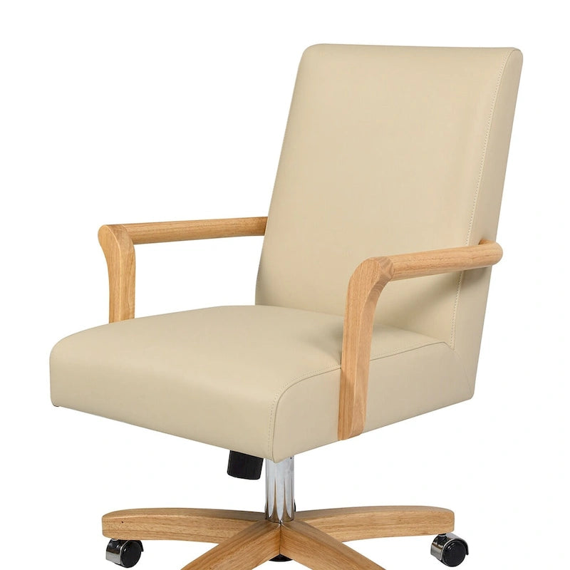 Chaise de bureau pivotante en cuir pleine fleur Modern Farmhouse